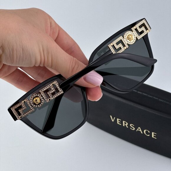Versace VE4471B GB1/87 BRAND NEW Sunglasses Black Dark Grey Square Women main image 11